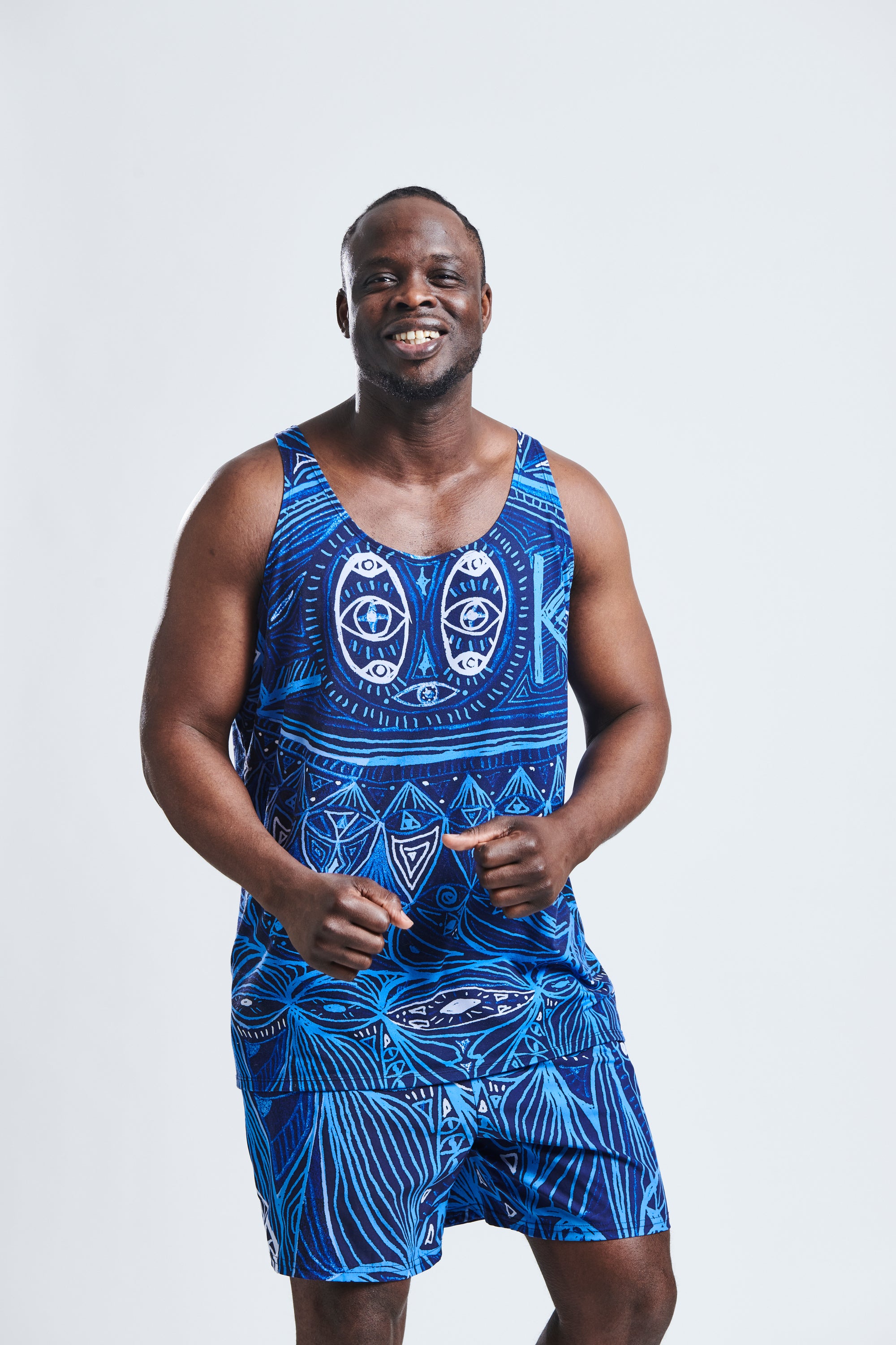 LOOK Omgekeerde blauwe unisex tanktop