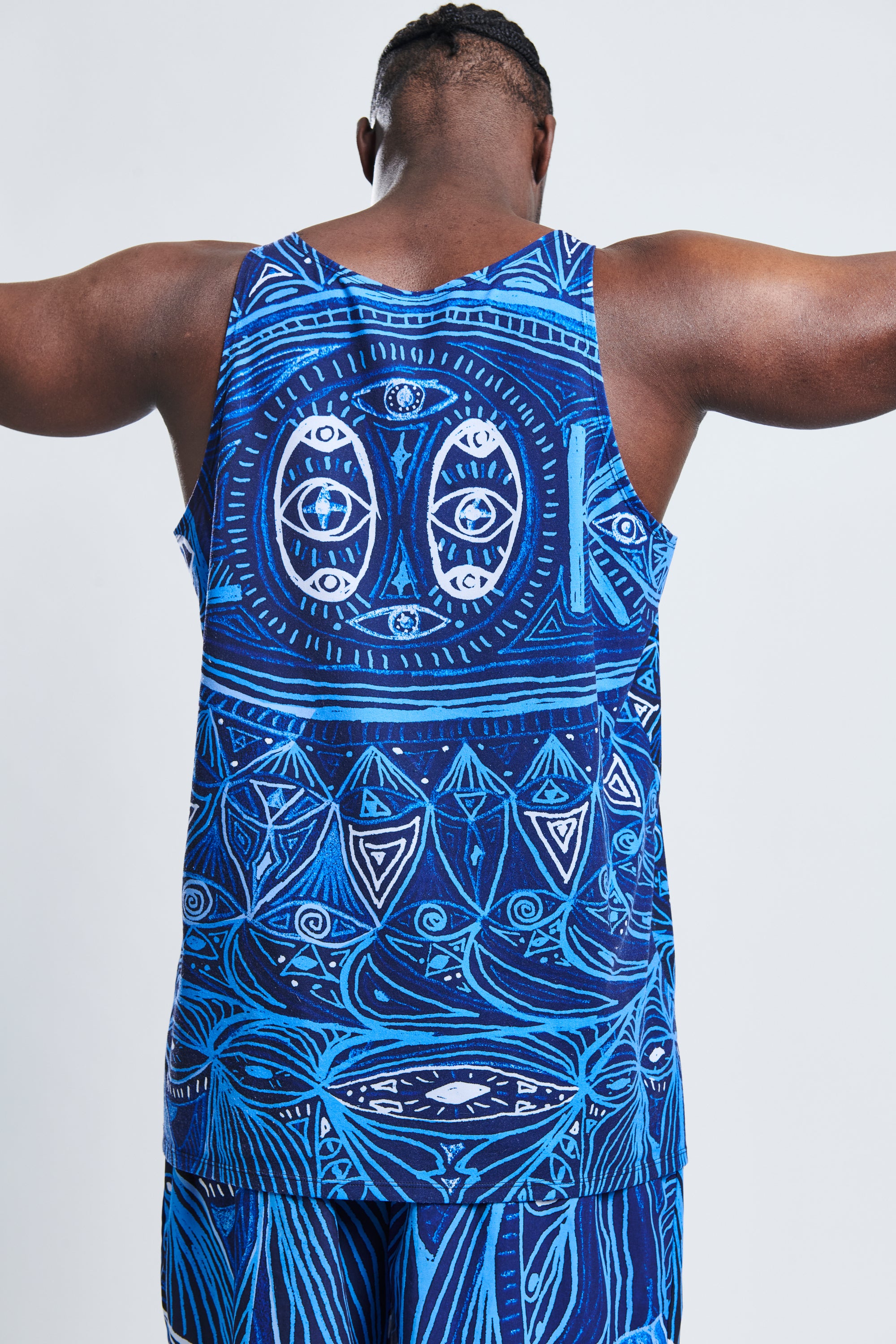 LOOK Omgekeerde blauwe unisex tanktop