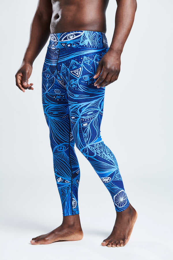 LOOK Omgekeerde blauwe legging