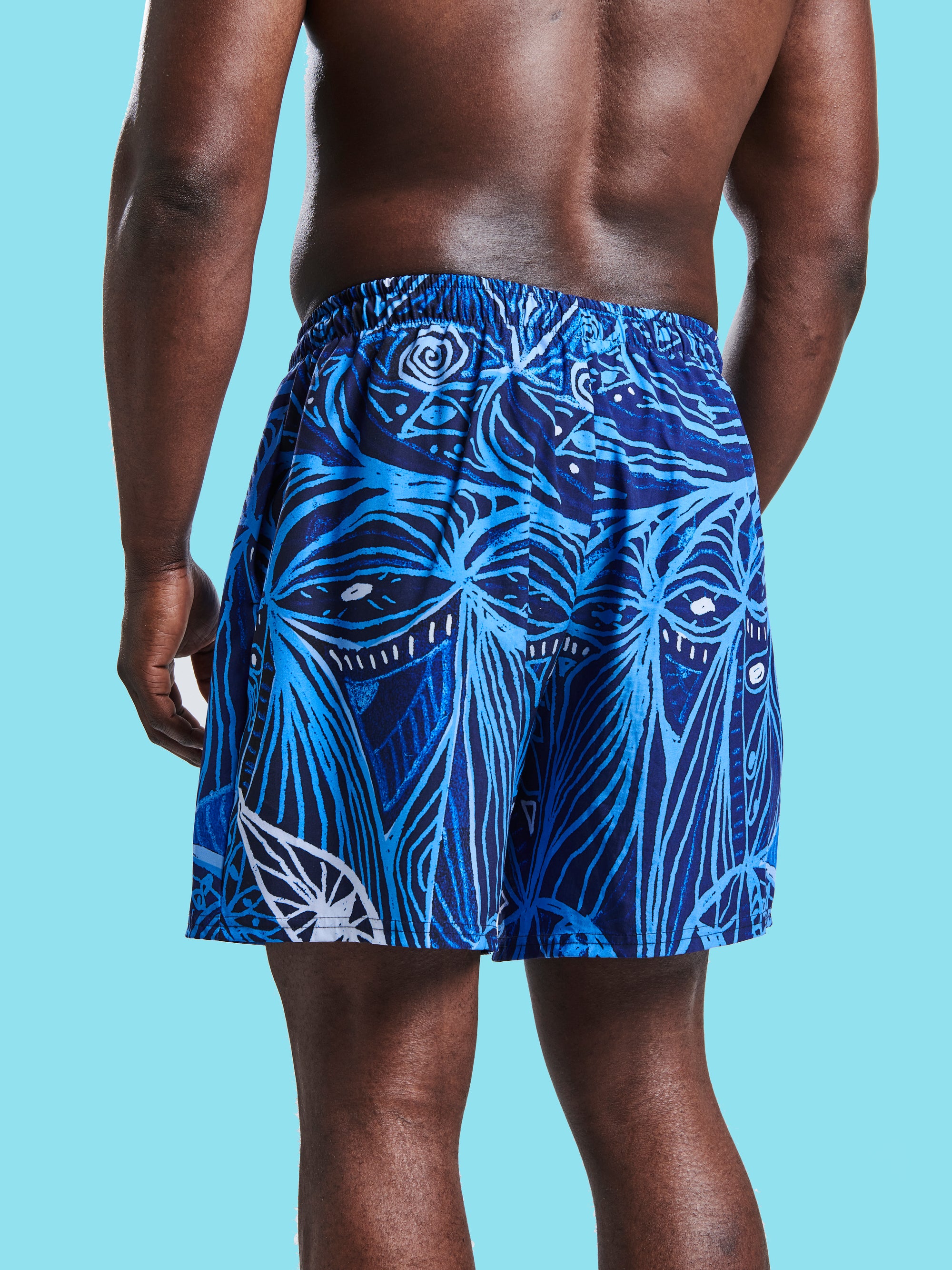 LOOK Inverted Blue Recycled Unisex Swim Shorts - Love & Other Necessities