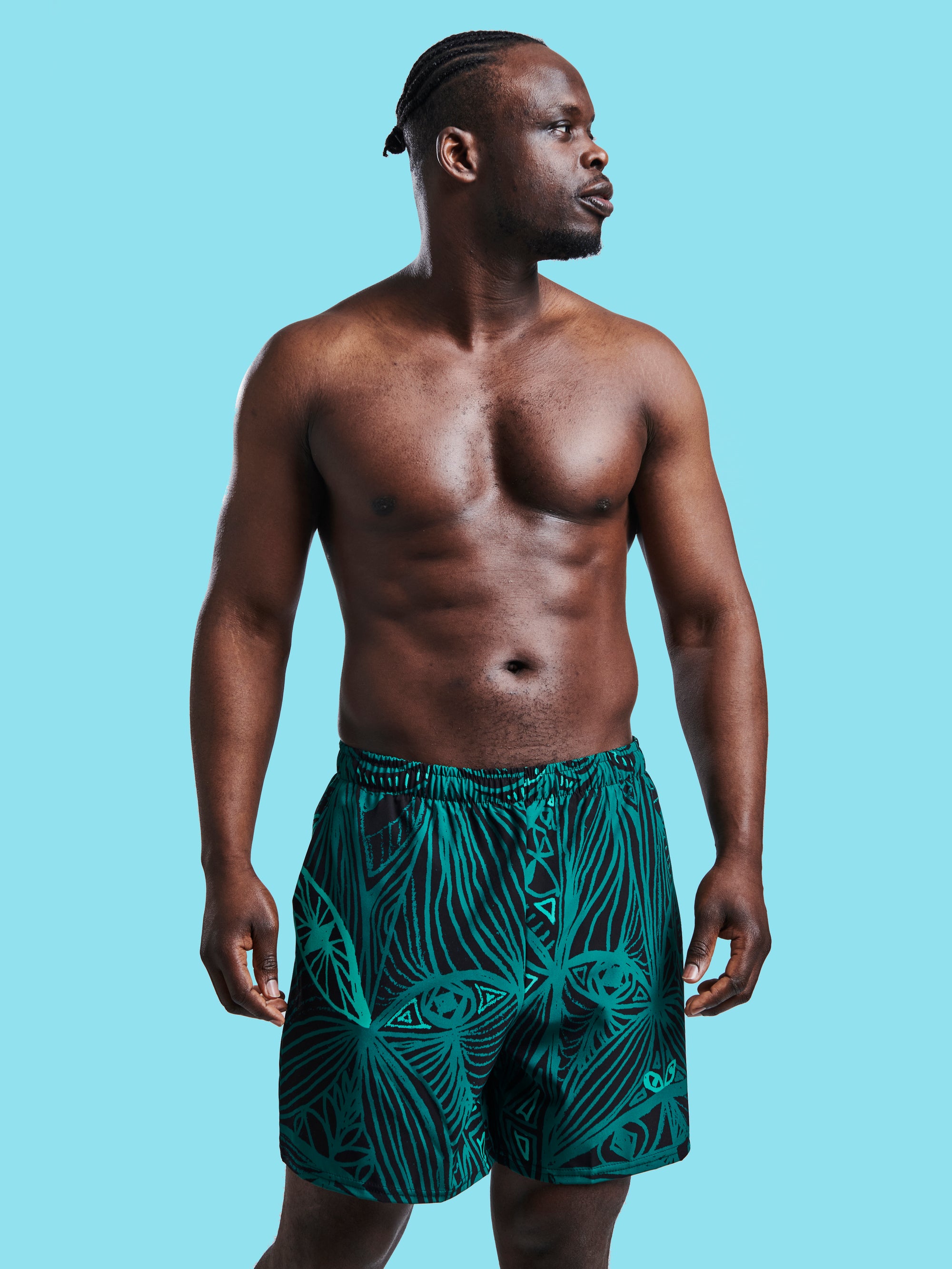 LOOK Alien Green Recycled Unisex Swim Shorts - Love & Other Necessities