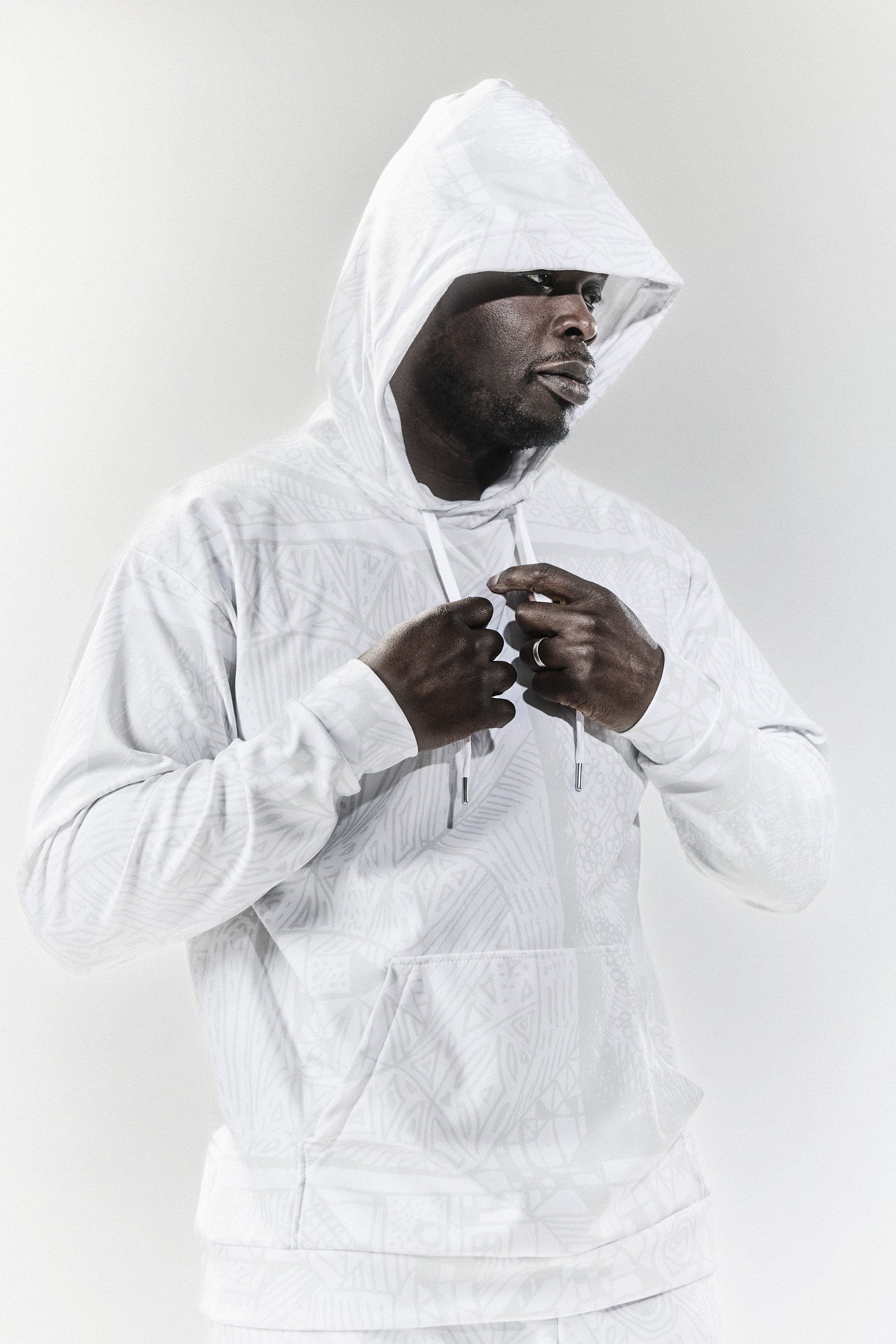 BE White on White Hoodie