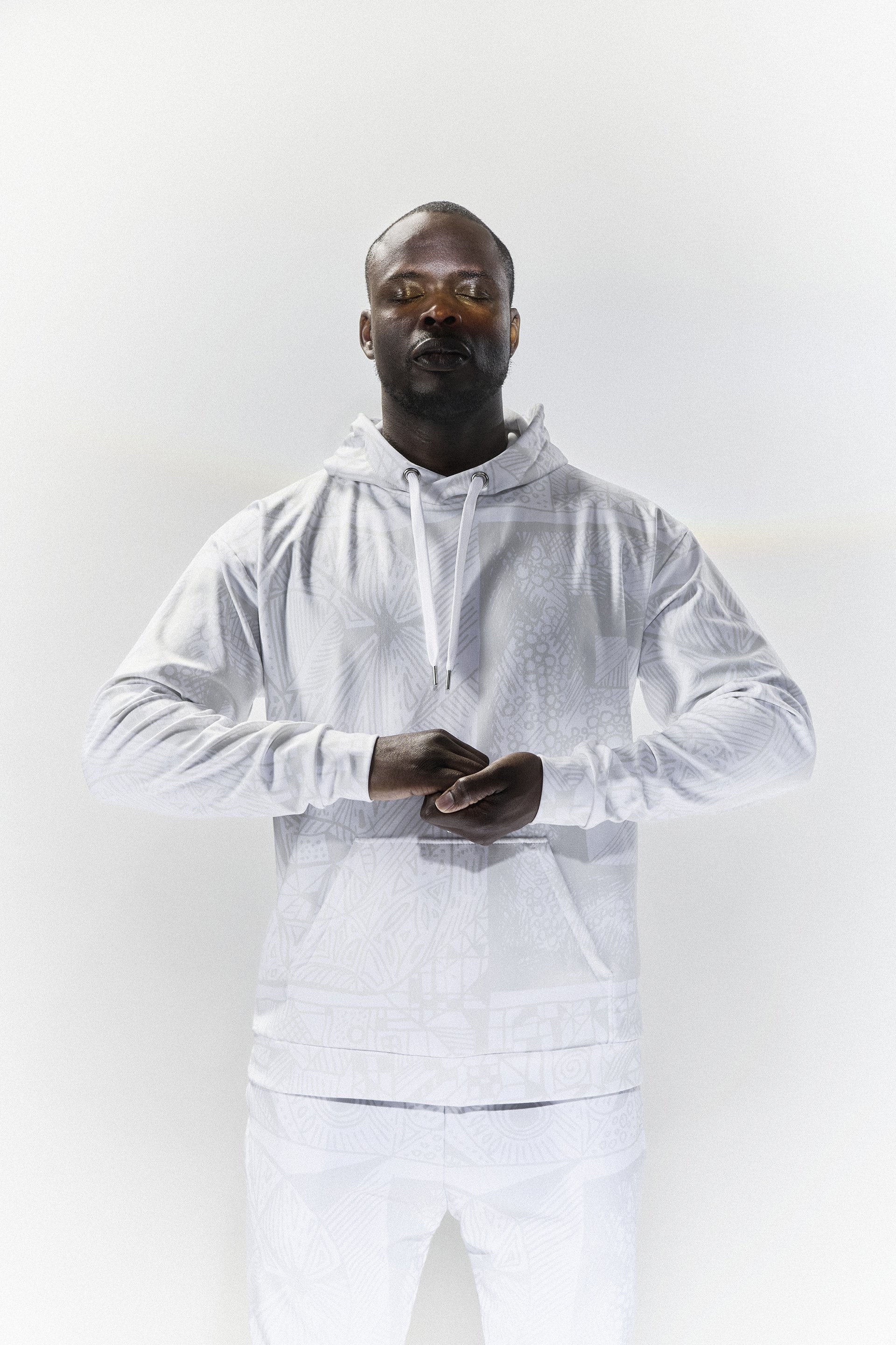 BE White on White Hoodie