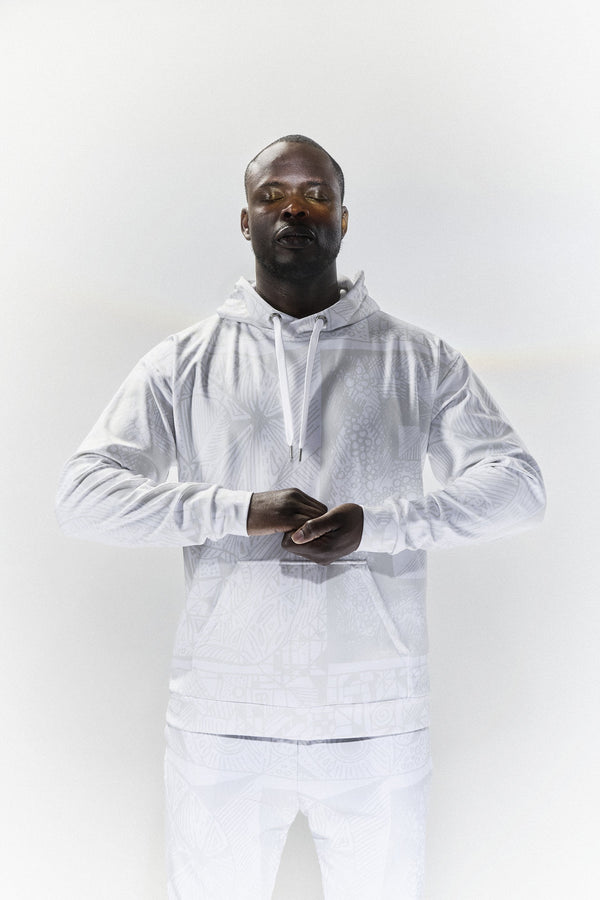 BE White on White Hoodie