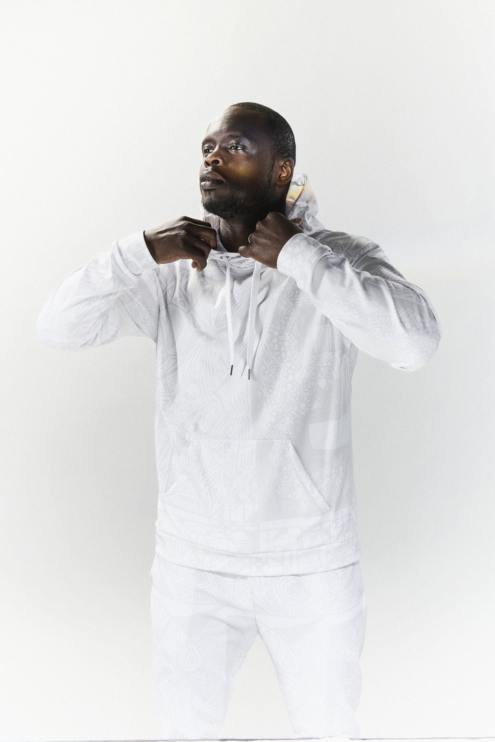 BE White on White Hoodie