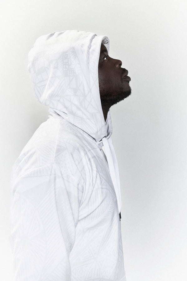 BE White on White Hoodie