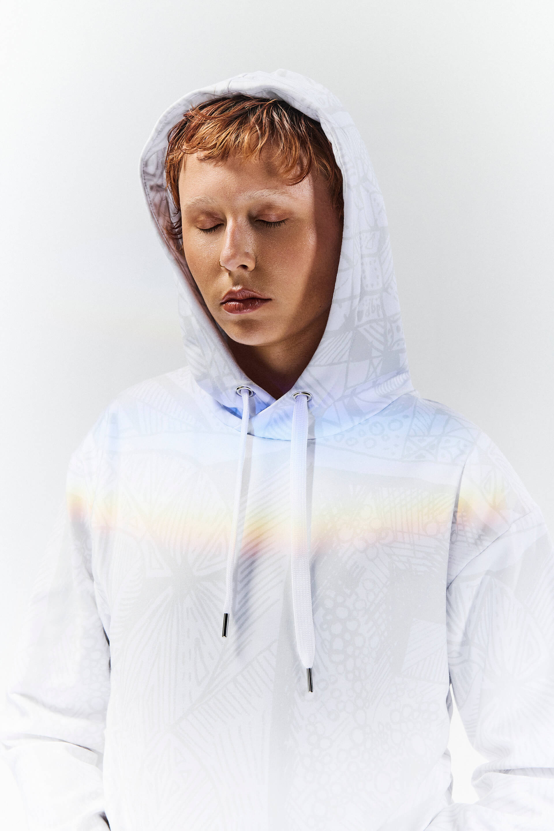 BE White on White Hoodie