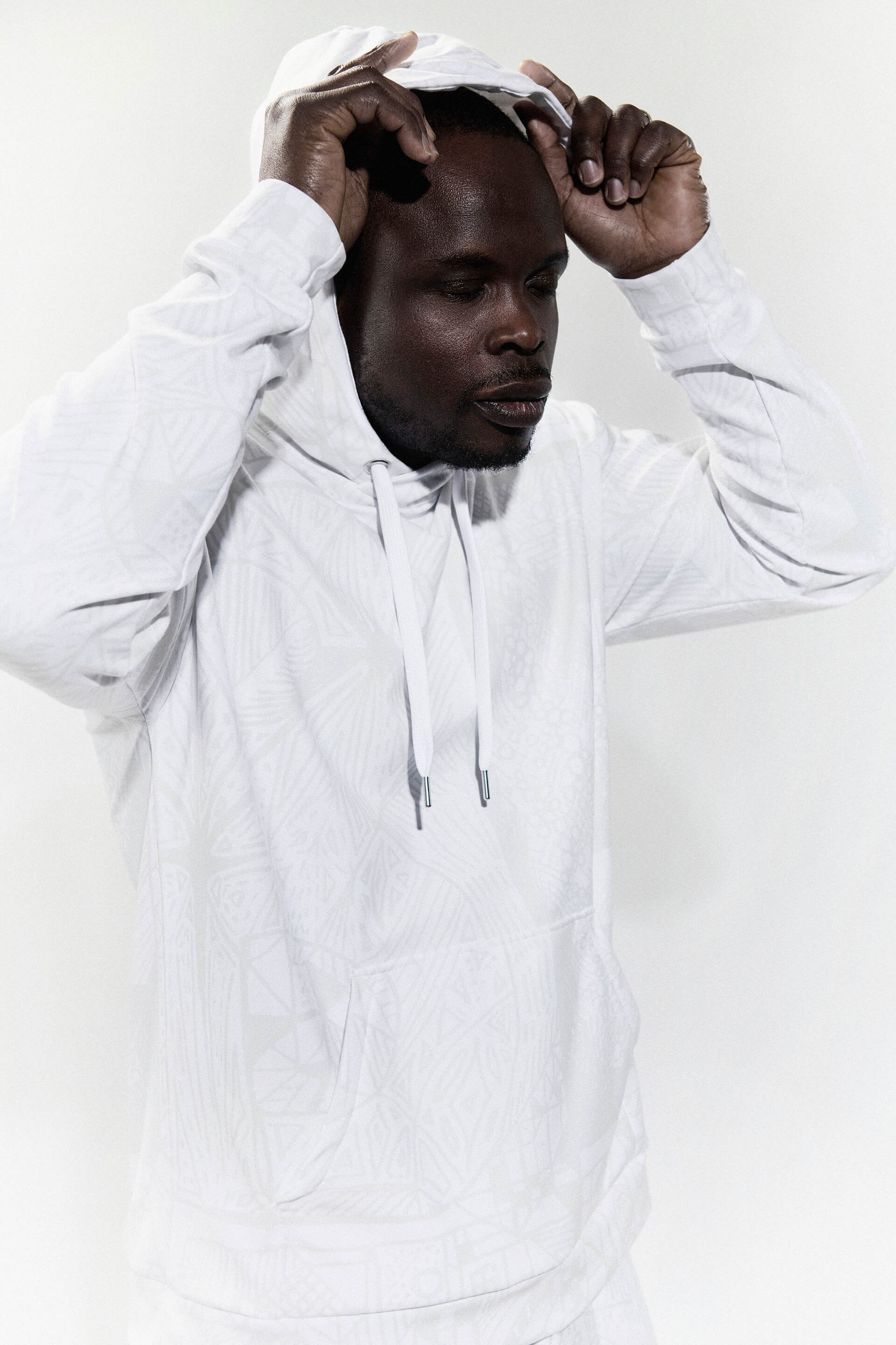 BE White on White Hoodie