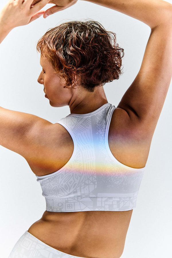 BE White on White Yoga Bra