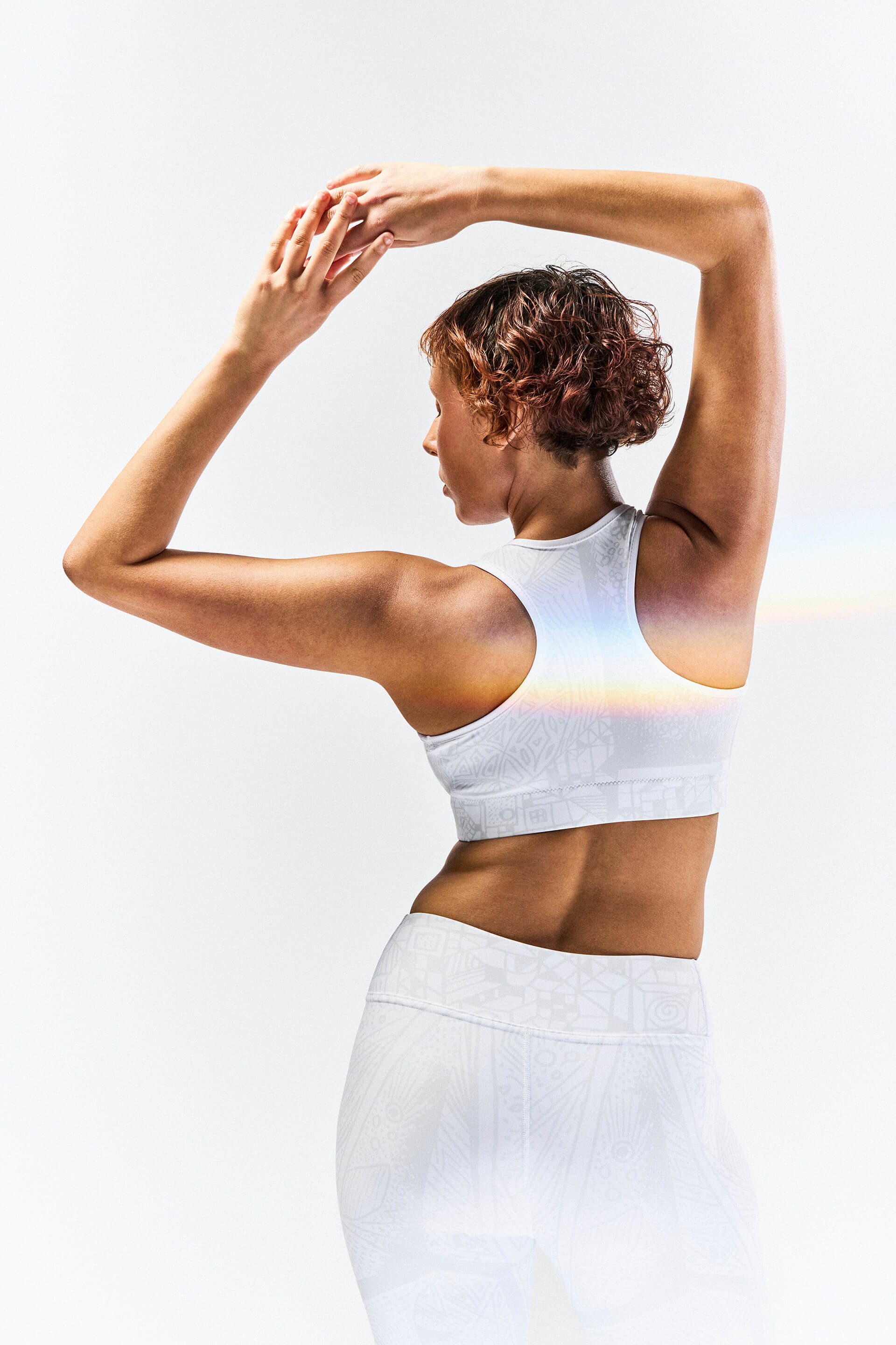 BE White on White Yoga Bra