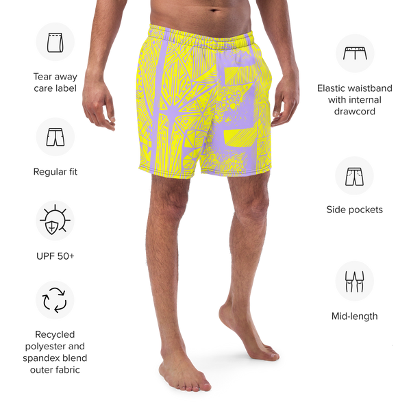 BE Illuminated Yellow - Recycled Swim Shorts (Unisex) - Love & Other Necessities