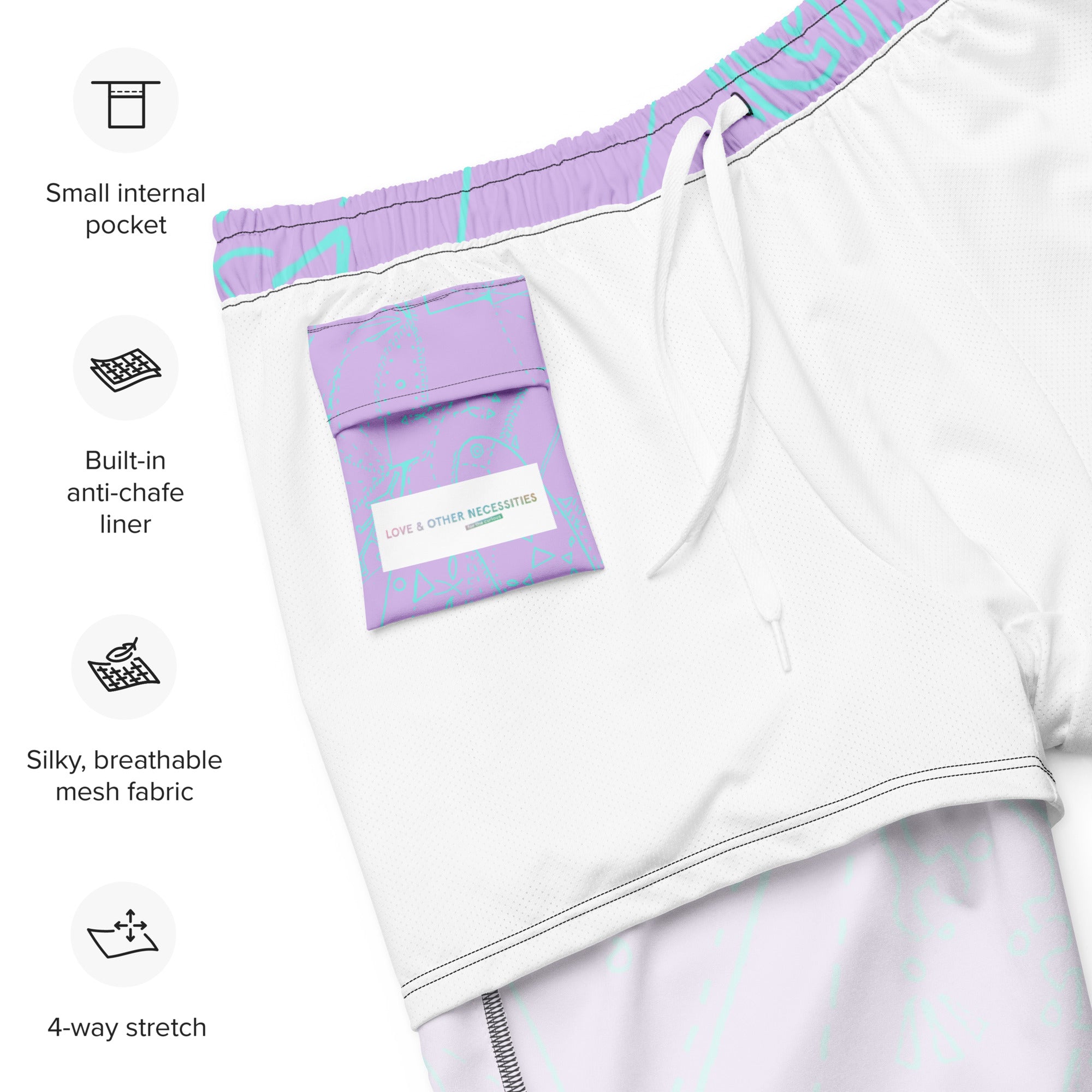LOVE Lilac - Recycled Swim Shorts (Unisex)