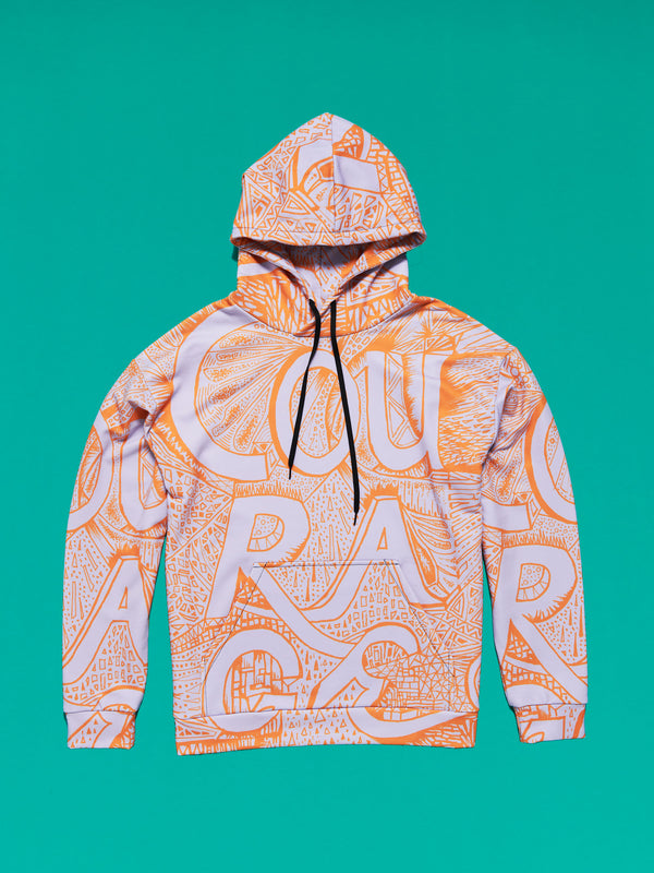 COURAGE Orange Recycled Unisex Hoodie - Love & Other Necessities